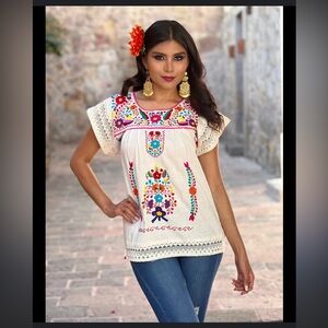 Embroidered Floral Women's Top